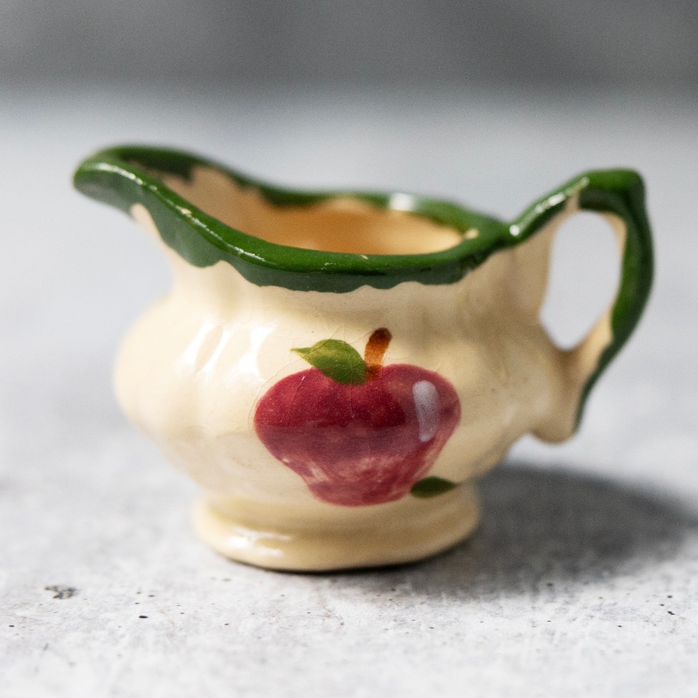 Vintage 1996 Alpine Pottery Roseville Ohio mini apple creamer